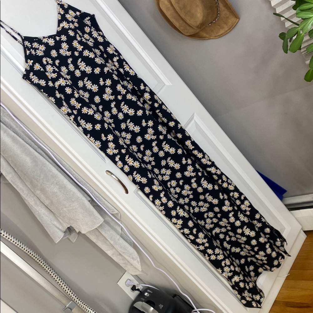 Sunflower Maxi Dress in Black and White with adjustable straps